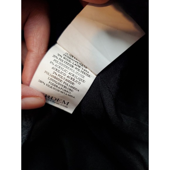 Erdem Pencil Skirt Womens Size 12 Black Navy Embossed Wool Lined Back Zipper EUC - Picture 8 of 9